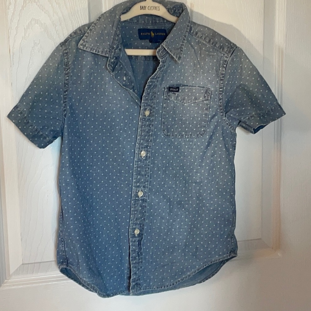 Boys Ralph Lauren Short Sleeved Cotton Button Down Shirt
